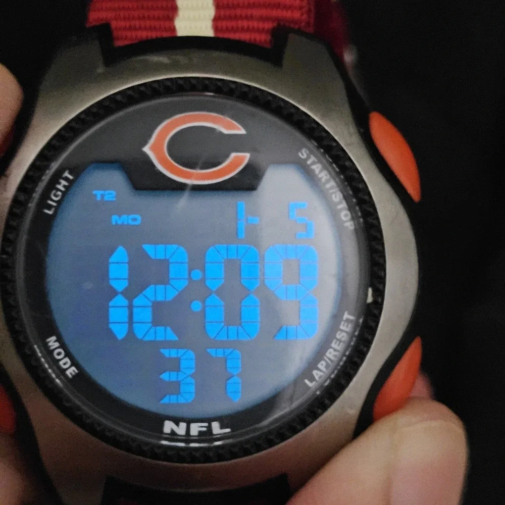 Chicago‎ Bears Digital Men's Watch Game Time 44MM New Canvas Band New Battery